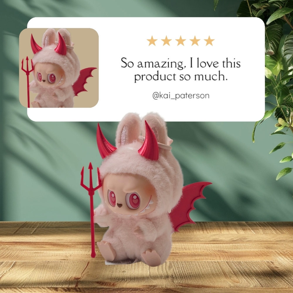 👹 3D Printed Devil Costume Set for Labubu Figures